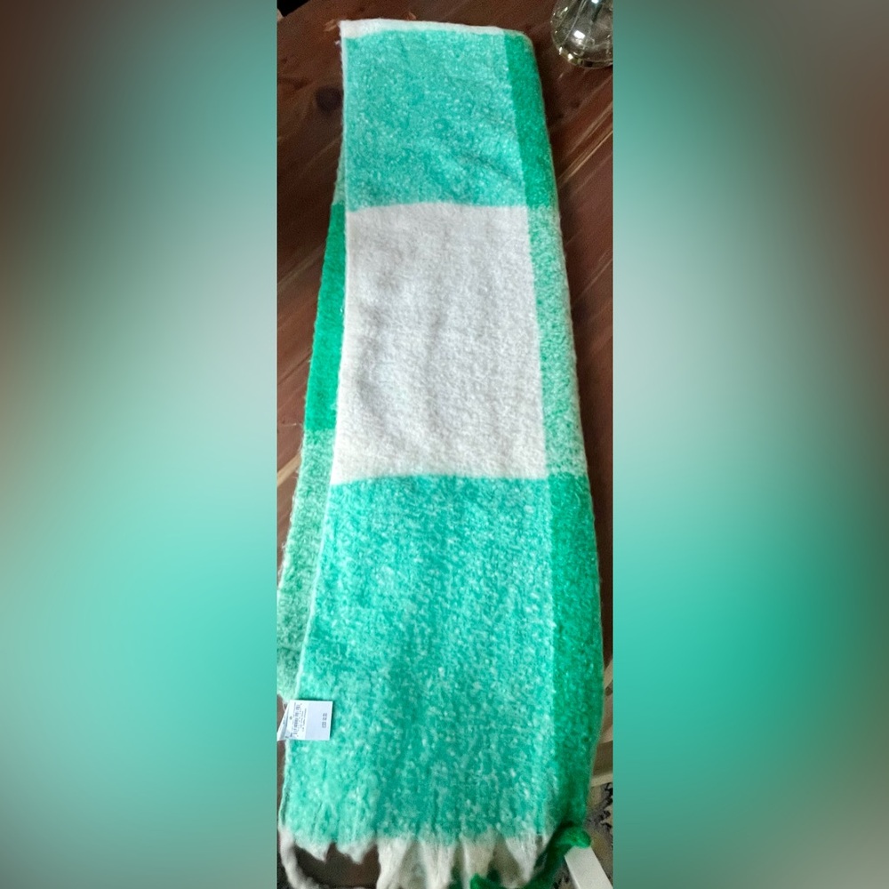 American Eagle Outfitters green and White Scarf